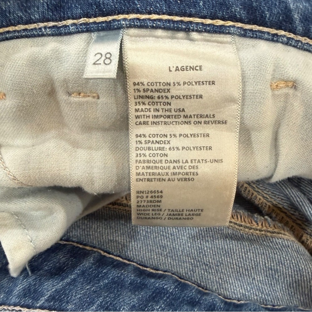 ✅SOLD✅L’Agence Madden High Rise Wide Leg Jean in Durango Size 28 - Picture 7 of 14